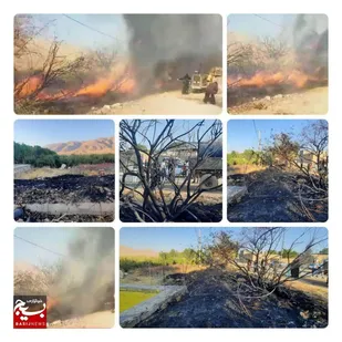 مهار آتش&zwnj;سوزی در باغ سیب روستای دوله&zwnj;سیب