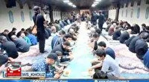 پذیرایی موکب بهبهانی&zwnj;ها از شرکت کنندگان در مراسم وداع با رهبر شهید در قم