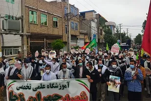 راهپیمایی روز جهانی قدس در شهرستان چهارباغ برگزار شد