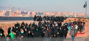 پیاده روی دلدادگان و جاماندگان اربعین در اشتهارد برگزار شد
