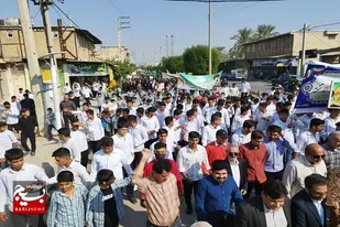 حضور جامعه بسیج مهندسین کشاورزی سپاه کازرون در تجمع ضد استکباری یوم الله ۱۳ آبان