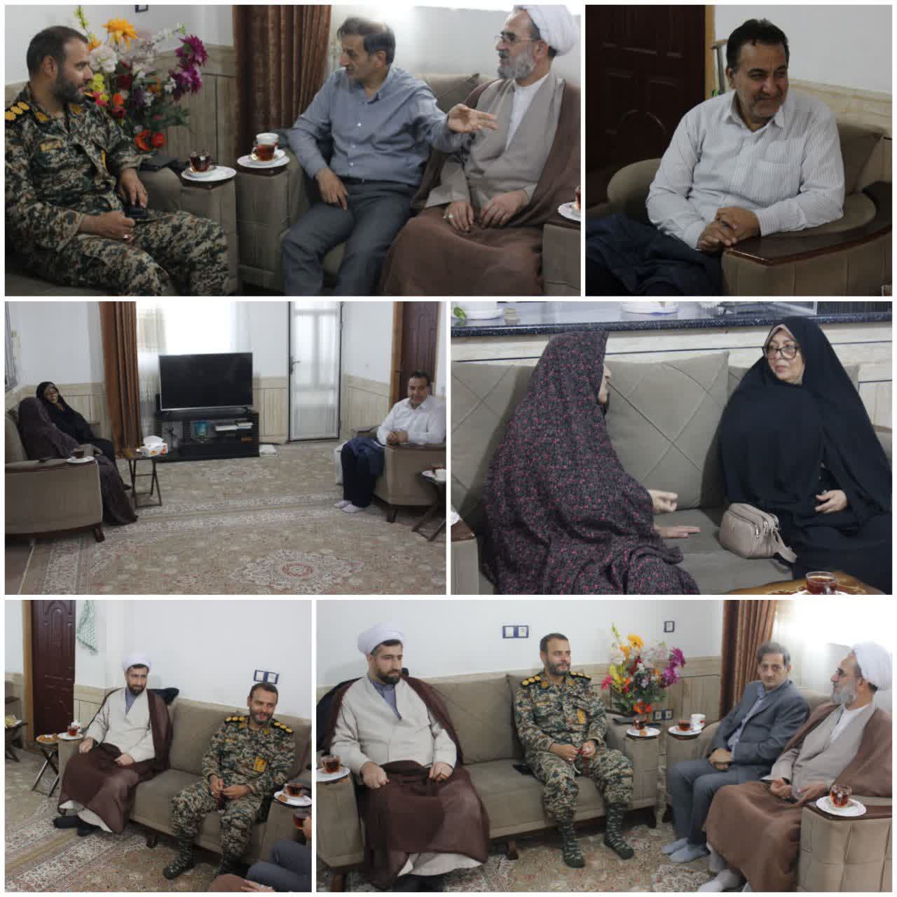 دیدار فرمانده سپاه بندرگز و امام جمعه با خانواده شهید سردار فرجی