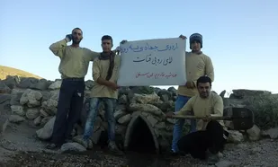 لايروبي قنوات روستای قهورد توسط گروه جهادي شهید خادم&zwnj;پر همدان