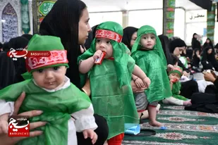 برگزاری مراسم شیرخوارگان حسینی در محمدشهر کرج +تصاویر