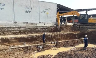 خط لوله حادثه دیده میدان مرکزی میوه و تره بار تهران ترمیم شد