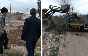 احداث ۲۰۰ متر کانال بتنی محله اوغان به همت سازمان بسیج سازندگی سپاه نینوا