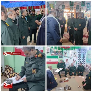 حضور سردار شاهوار پور یادگار هشت سال دوران دفاع مقدس در بیت الشهدای شهرستان باوی