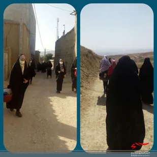 پیاده روی بسیجیان خواهر پایگاه مقاومت بسیج رضوانه روستای ارکان