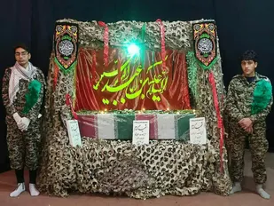 مراسم تشییع و وداع با شهید گمنام در شهر مجن+ تصاویر