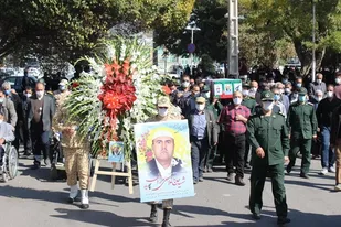 تشییع پیکر جانباز غلامعلی مرادی در قزوین