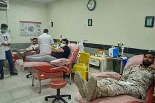 نذر خون بسیجیان حوزه شهیدان رنجوری مقدم زابل