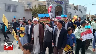 حمایت مردم شهرستان میامی از مردم مظلوم فلسطین و غزه+ تصاویر