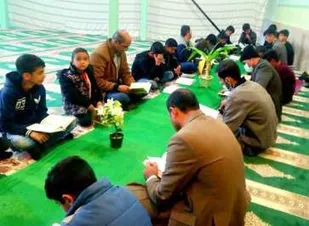 جزء خوانی قران کریم در روستای شهریار