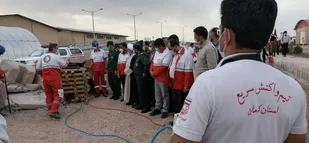 بازدید فرمانده سپاه ثارالله از سناریو مانور  امداد نجات جمعیت هلال احمر