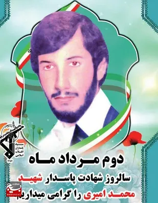 نگاهی کوتاه به زندگی نامه پاسدار شهید محمد امیری از روستای بختگان شهرستان باغملک