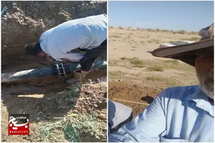 لوله آب روستا صوفی آباد در سرخه به همت بسیجیان ترمیم شد