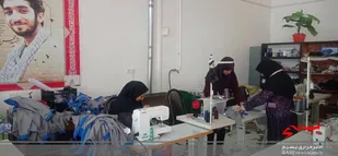 دوخت فرم مدرسه توسط گروه جهادی ام البنین کوهبنان