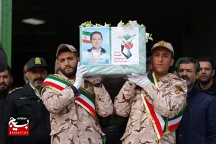 پیكر جانباز شهید حسین ارجمندی در كنار همرزمانش آرام گرفت