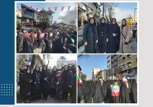 حضور پر رنگ بانوان ورزش گیلان در راه پیمایی 22 بهمن