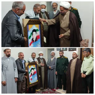 دیدار مسؤل دفتر نمایندگی ولی فقیه سپاه حضرت جوادالائمه با خانواده روحانی شهید علی چالاک