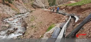 بهره برداری از کانال انتقال آب کشاورزی روستای فشند شهرستان ساوجبلاغ توسط جهادگران