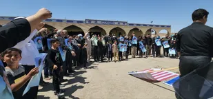 محکومیت جنایات اخیر صهیونیست ها در کشتار مردم مظلوم فلسطین از سوی مردم ولایت مدار خوسف
