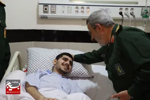 دیدار و قدردانی سردار غیب پرور از جانباز بسیجی مدافع امنیت  موسی عنایتی