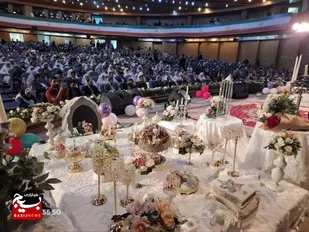 آیین جهادی ازدواج ۱۱۴ زوج البرزی برگزار شد/اهدای ۱۱۴ سری جهیزیه و سفر مشهد، به زوج&zwnj;های استان البرز
