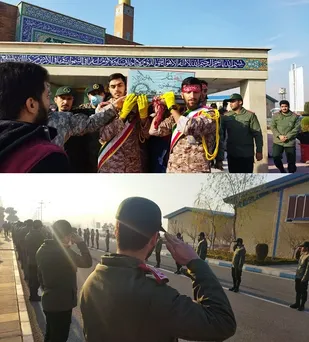 دانشجویان دانشکده خلبانی جهاد خودکفایی سپاه پیکر شهید گمنام  را تشییع کردند