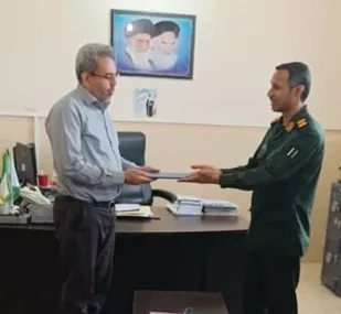 دیدار فرمانده ناحیه سپاه سیریک با مدیر اداره منابع طبیعی