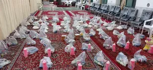 توزیع ۷۲ بسته موادغذایی به نیت ۷۲ شهید منطقه شهرک شاهد بجنورد