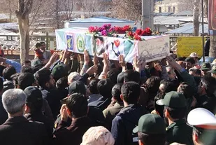 تشییع پیکر شهید قربانی در لردگان