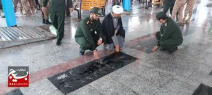 آئین غبار روبی وعطرافشانی مزارشهدا درشوشتر
