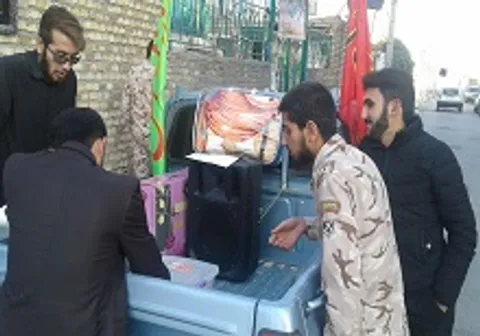 جمع آوری کمک‌های مردمی به زلزله‌زدگان کرمانشاه توسط ناحیه مقاومت بسیج سپاه میثم مشهد