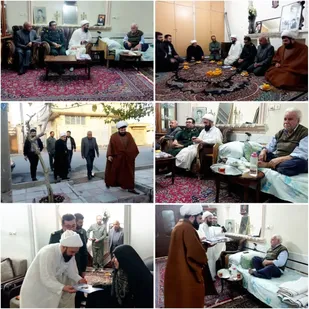 دیدار مسئول دفتر نمایندگی ولی فقیه سپاه پیشوا با خانواده شهیدان " محمد علیکاهی و جلال مهریزی "