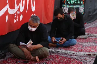 برگزاری زیارت ناحیه مقدسه در صحن امامزاده حسین(ع) قزوین