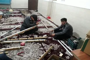 آذین بندی محله کریم اهل بیت (ع) سرخه آغاز شد