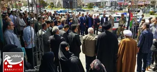 راهپیمایی مردم شهرستان فیروزکوه در حمایت از عملیات &laquo;وعده صادق&raquo;
