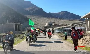 رژه موتوری در روستای بارز لردگان