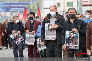 تجدید میثاق عاشقان حسینی با شهید مدافع حرم برسنجی