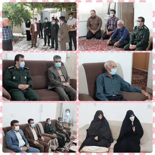 دیدار مسئولین پیشوا با خانواده شهید علی تاجیک در قلعه سین