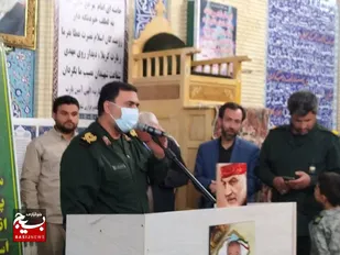 برگزاری اولین یادواره شهادت حاج قاسم سلیمانی و شهید کرمعلی قریه میرزایی در مصلی راین