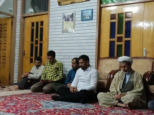 دیدار بسیجیان و رزمندگان گردان ۱۰۹ امام حسین علیه السلام با خانواده شهید احمد جوادی