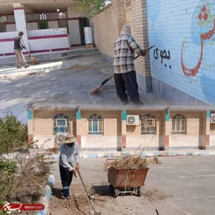 آماده سازی جهادی باپاکسازی مدارس شهرستان هندیجان