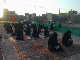 برگزاری دعای ندبه در اولین جمعه ماه محرم در موکب العباس روستای دولت آباد