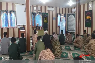 برگزاری مراسم عزاداری شهادت حضرت زهرا در ناحیه مقاومت بسیج سپاه نیکشهر
