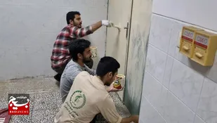 رنگ آمیزی مدرسه مشهد سرا توسط گروه جهادی شهید سیدعلی حسینی