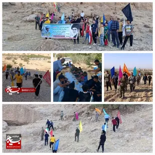به مناسبت هفته دفاع مقدس برنامه کوهنوردی بسیجیان در گتوند برگزار شد