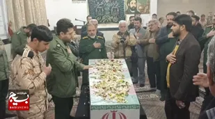 استقبال از شهیدگمنام توسط کارکنان سپاه ناحیه امام سجاد علیه السلام شهرستان قزوین&nbsp;