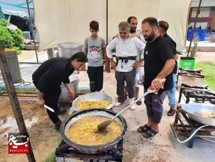 گزارش اختصاصی خبرنگارافتخاری بسیج از استقراروخدمات رسانی موکب شباب الحسین(ع) ۲۱شهید روستای آبلشکر باغملک، خوزستان درکربلای معلی